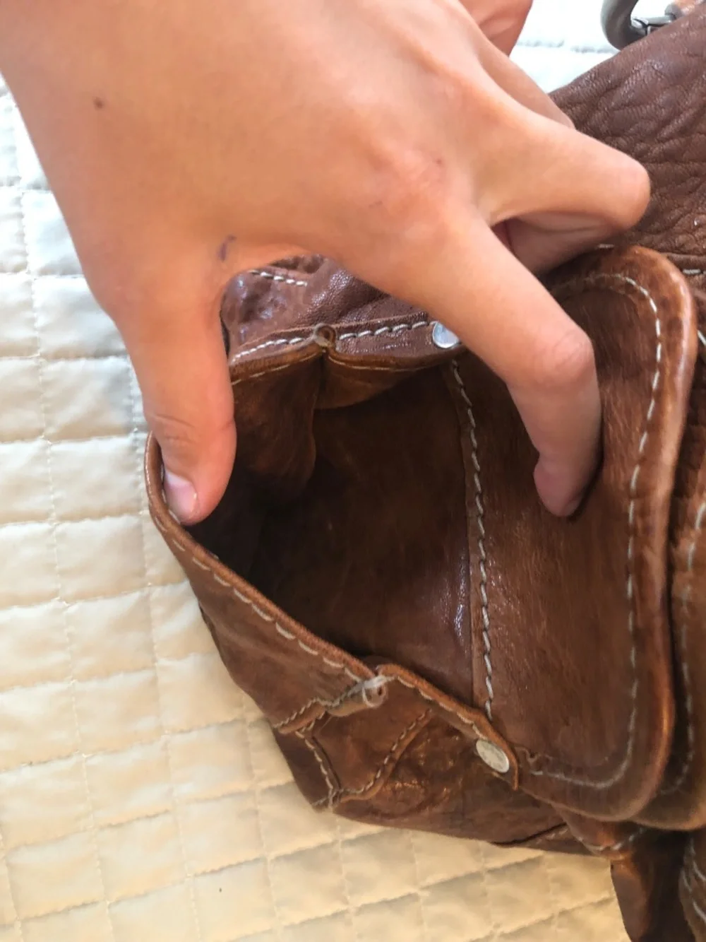Ruehl No. 925 Distressed Leather Satchel